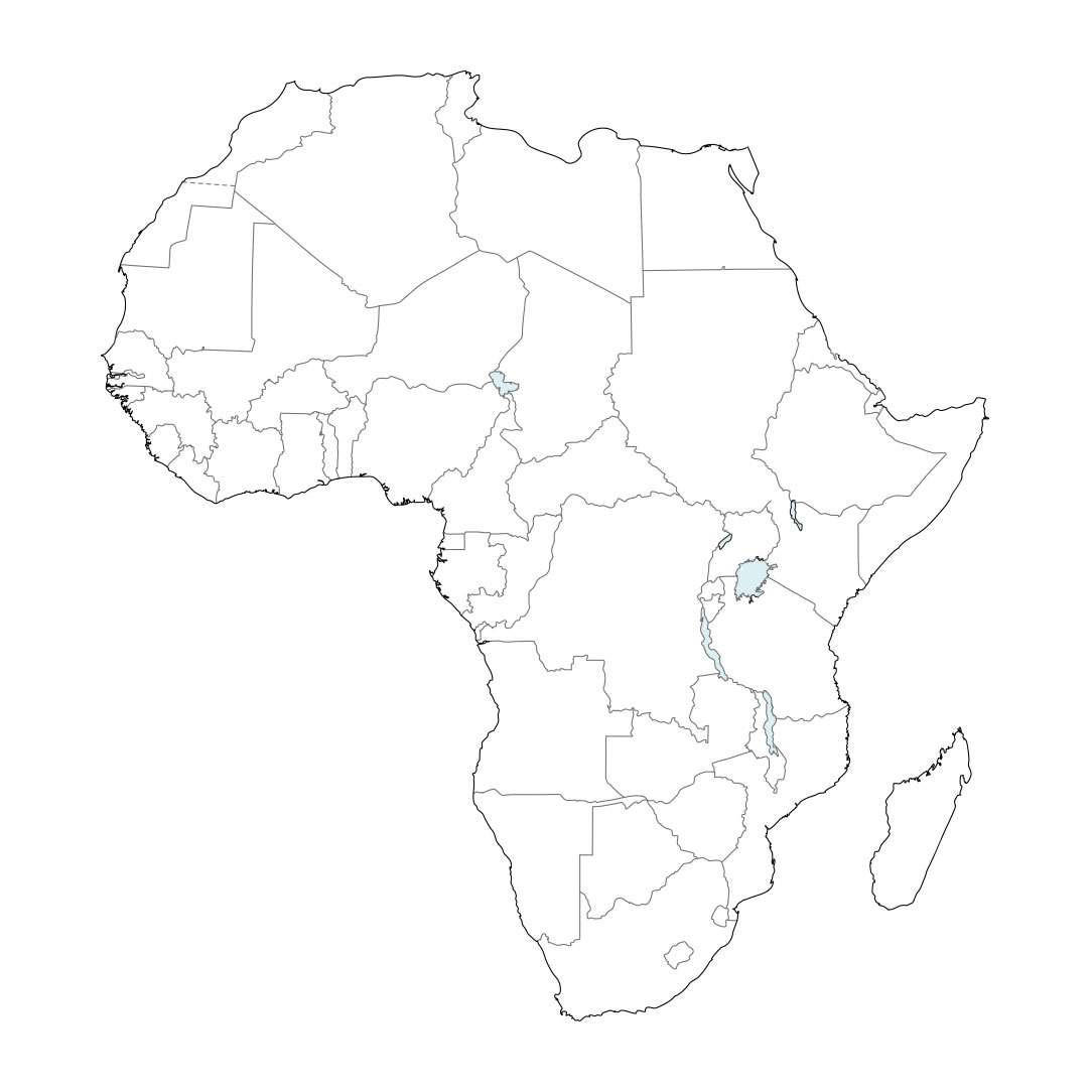 Карта Африки без подписей